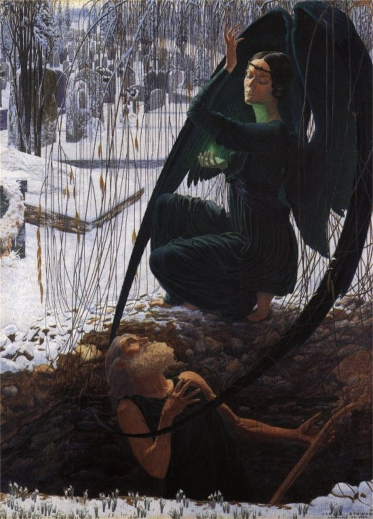The Death of the Gravedigger by Carlos Schwabe