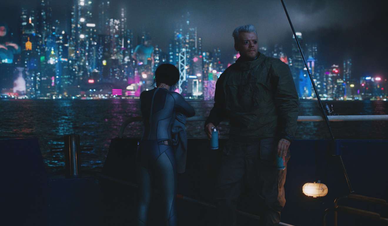 Scarlett Johansson and Pilou Asbaek in Ghost in the Shell (2017), dir. Rupert Sanders